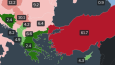 Map of Europe illustrating inflation rates in September 2023, with countries color-coded based on their respective percentages. Turkey has the highest rate, and the Netherlands reports a slight deflation.